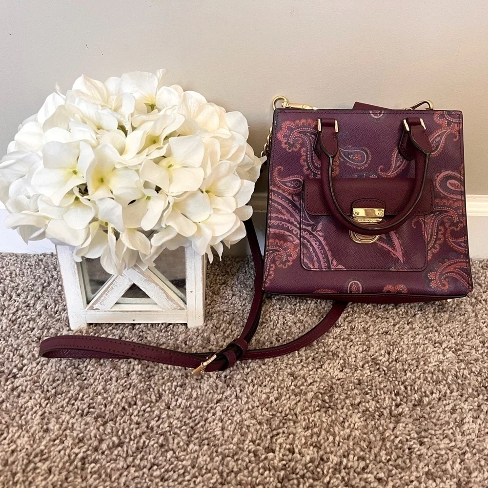 Michael Kors Plum Paisley Bridgette Crossbody Bag